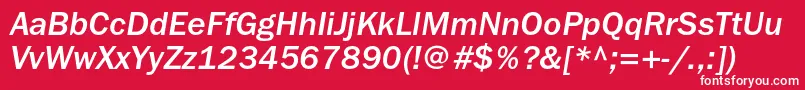FranklingothicmediumcItalic Font – White Fonts on Red Background