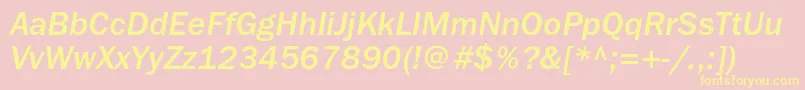 FranklingothicmediumcItalic Font – Yellow Fonts on Pink Background