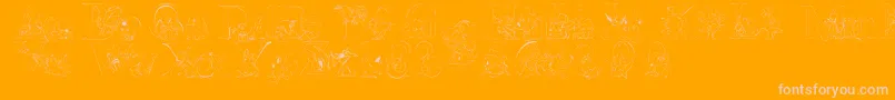 LmsPokemonMasterOutline Font – Pink Fonts on Orange Background