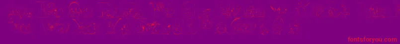 LmsPokemonMasterOutline Font – Red Fonts on Purple Background