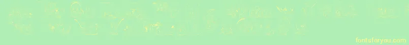 LmsPokemonMasterOutline Font – Yellow Fonts on Green Background