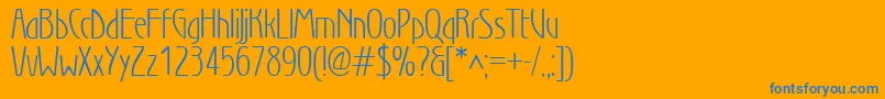 Wienlight-Schriftart – Blaue Schriften auf orangefarbenem Hintergrund