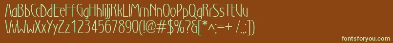 Wienlight Font – Green Fonts on Brown Background