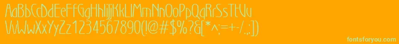 Wienlight Font – Green Fonts on Orange Background