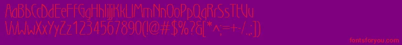 フォントWienlight – 紫の背景に赤い文字