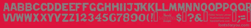 フォントRepent – 赤い背景に灰色の文字