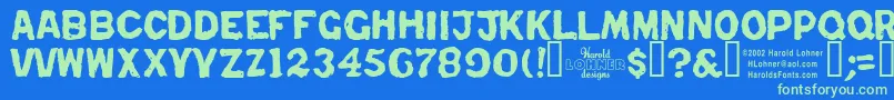 Repent-Schriftart – Grüne Schriften auf blauem Hintergrund