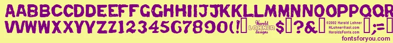 Repent Font – Purple Fonts on Yellow Background