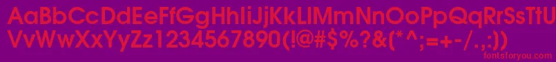 TexgyreadventorBold-Schriftart – Rote Schriften auf violettem Hintergrund