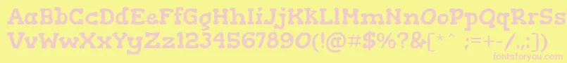 GorditasRegular-Schriftart – Rosa Schriften auf gelbem Hintergrund