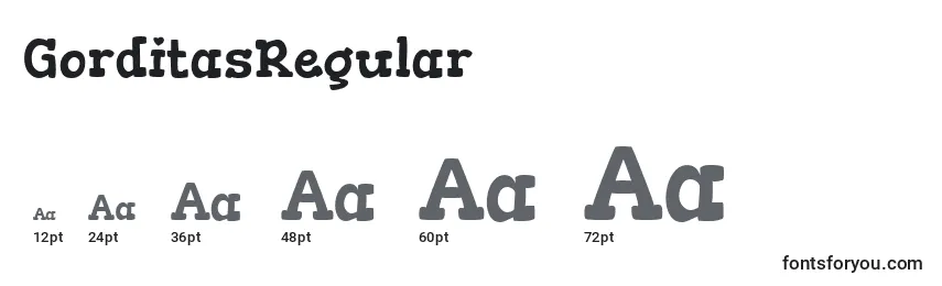 GorditasRegular Font Sizes