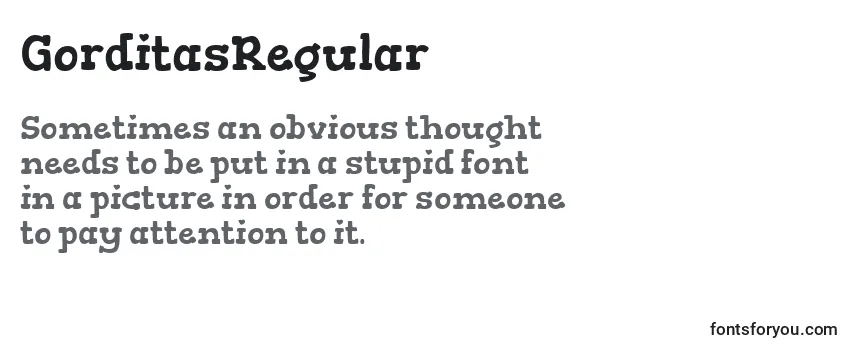Review of the GorditasRegular Font