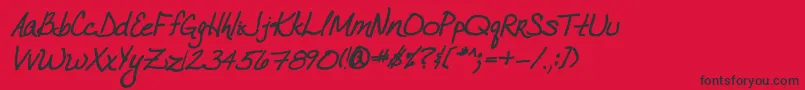 VtcJoelenehandBoldItalic Font – Black Fonts on Red Background