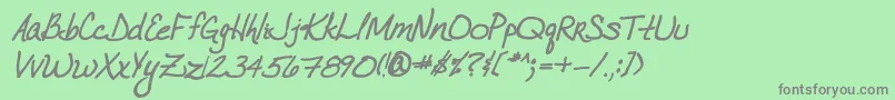 VtcJoelenehandBoldItalic Font – Gray Fonts on Green Background