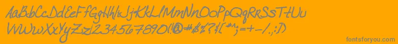 VtcJoelenehandBoldItalic Font – Gray Fonts on Orange Background