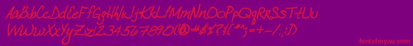 VtcJoelenehandBoldItalic Font – Red Fonts on Purple Background