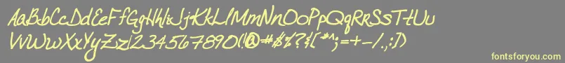 VtcJoelenehandBoldItalic Font – Yellow Fonts on Gray Background