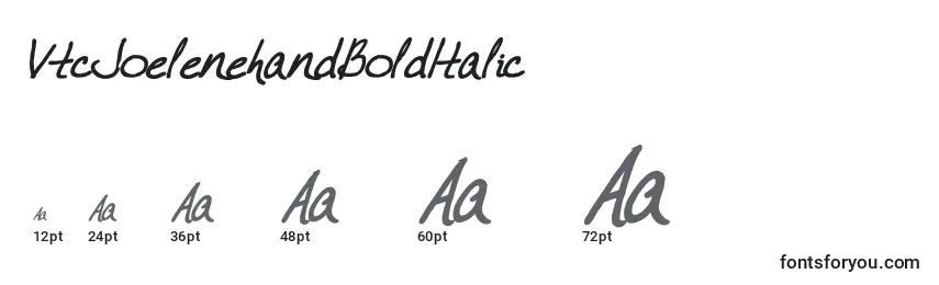 Размеры шрифта VtcJoelenehandBoldItalic