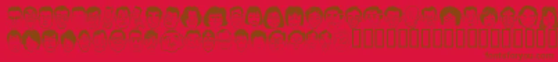 Sakabepeople06 Font – Brown Fonts on Red Background