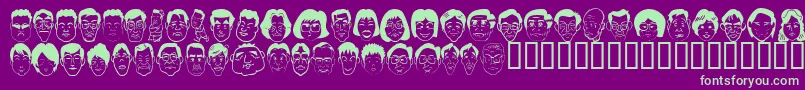 Sakabepeople06 Font – Green Fonts on Purple Background