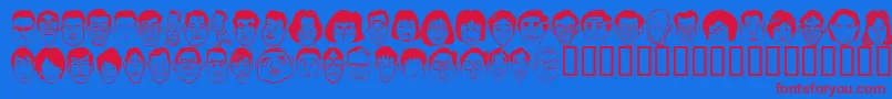 Sakabepeople06 Font – Red Fonts on Blue Background