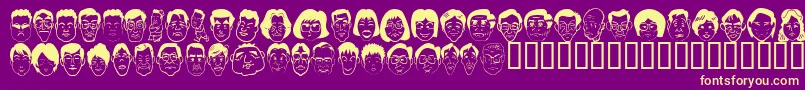 Sakabepeople06 Font – Yellow Fonts on Purple Background