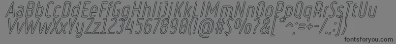 フォントRulerOutlineItalic – 黒い文字の灰色の背景