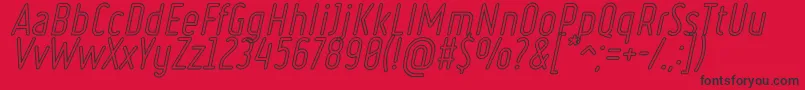 フォントRulerOutlineItalic – 赤い背景に黒い文字