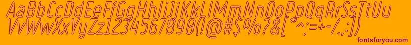 RulerOutlineItalic Font – Purple Fonts on Orange Background