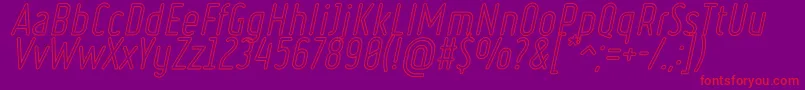 RulerOutlineItalic Font – Red Fonts on Purple Background