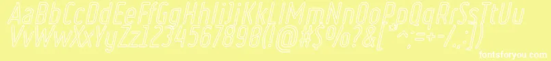 RulerOutlineItalic Font – White Fonts on Yellow Background