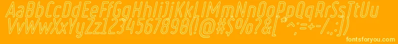 RulerOutlineItalic Font – Yellow Fonts on Orange Background