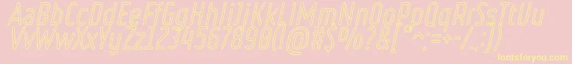 RulerOutlineItalic Font – Yellow Fonts on Pink Background