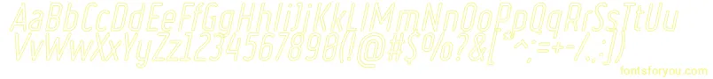 RulerOutlineItalic Font – Yellow Fonts on White Background