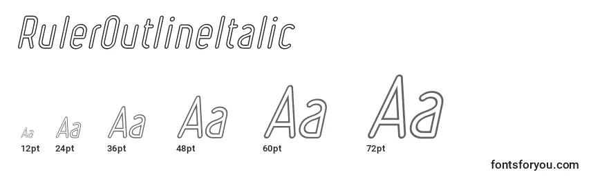 RulerOutlineItalic Font Sizes