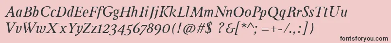 InglebyItalic Font – Black Fonts on Pink Background