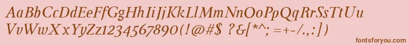 InglebyItalic Font – Brown Fonts on Pink Background
