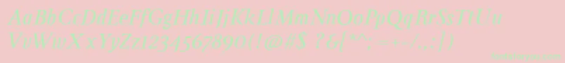 InglebyItalic Font – Green Fonts on Pink Background