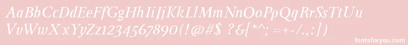 InglebyItalic-Schriftart – Weiße Schriften auf rosa Hintergrund