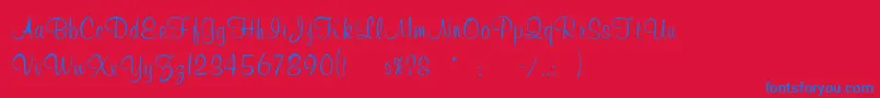 Muriel Font – Blue Fonts on Red Background