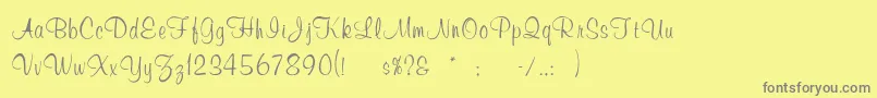 フォントMuriel – 黄色の背景に灰色の文字