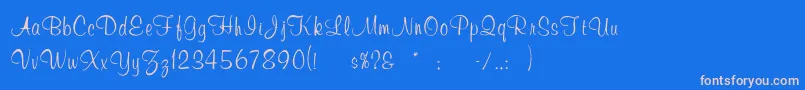 Muriel Font – Pink Fonts on Blue Background