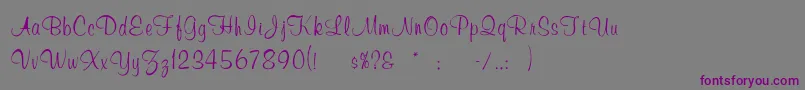 Muriel-Schriftart – Violette Schriften auf grauem Hintergrund