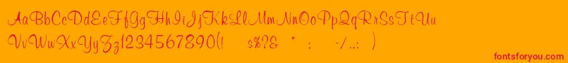 Muriel Font – Red Fonts on Orange Background