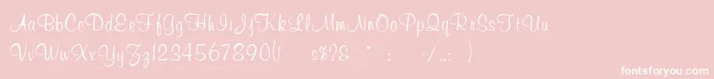 Muriel Font – White Fonts on Pink Background