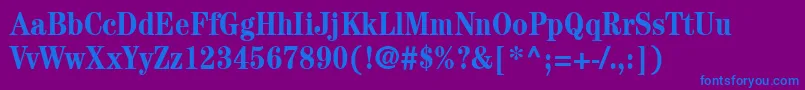 フォントItcCenturyLtBoldCondensed – 紫色の背景に青い文字