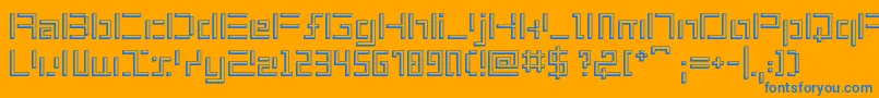 ShuinSans3D-Schriftart – Blaue Schriften auf orangefarbenem Hintergrund