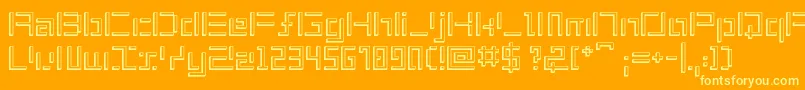 ShuinSans3D-Schriftart – Gelbe Schriften auf orangefarbenem Hintergrund