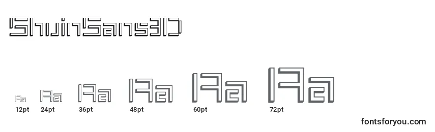 ShuinSans3D Font Sizes