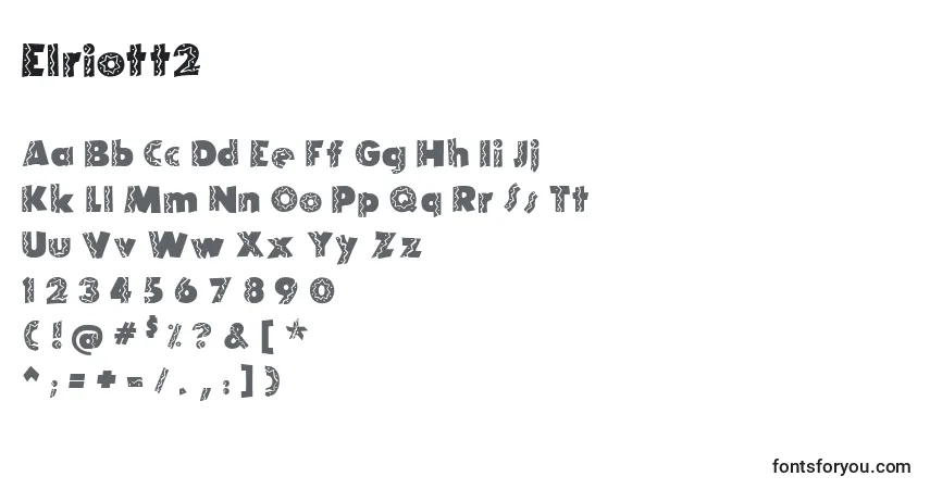 A fonte Elriott2 – alfabeto, números, caracteres especiais